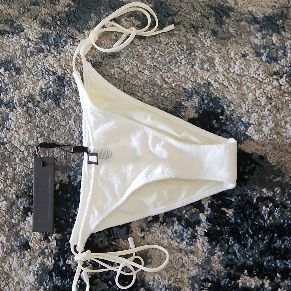 White terry cloth bathing suit bottom only